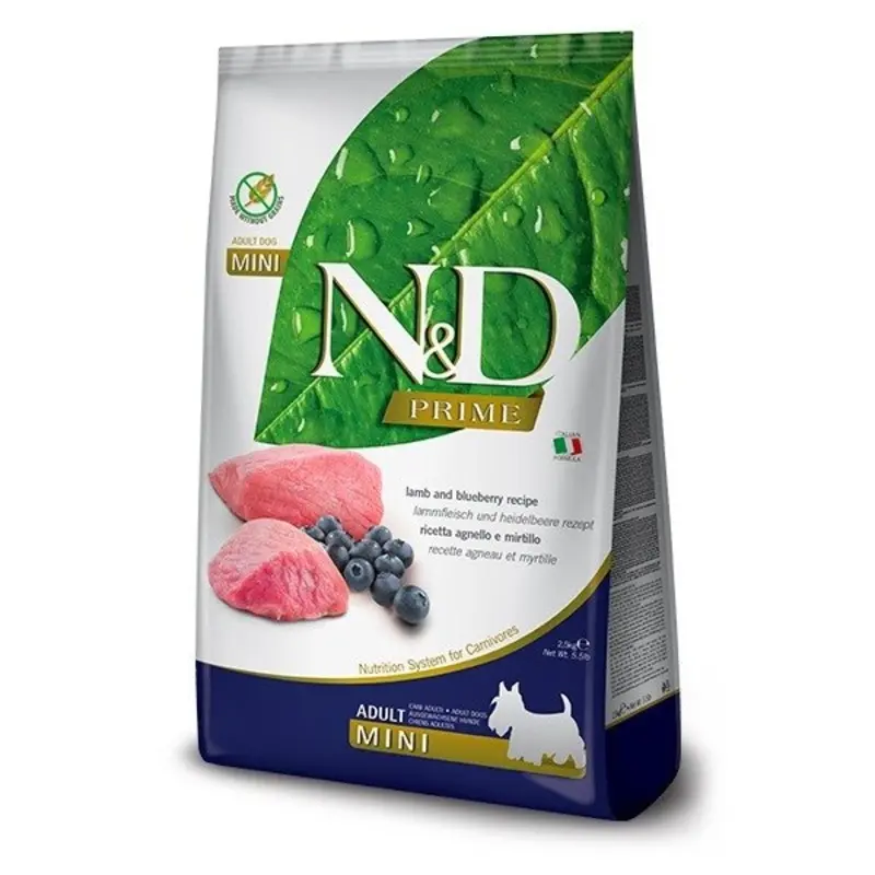 Farmina Nandd Prime In Lamb And Blueberry For Mini Adult Dogs - Grain/Orange 7Kg