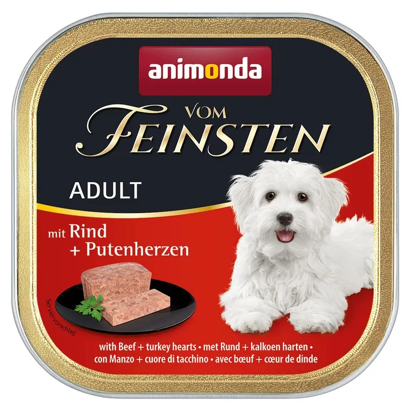 Animonda Vom Feinsten Adult Grain-Free 6 X 150G - Beef & Turkey Hearts