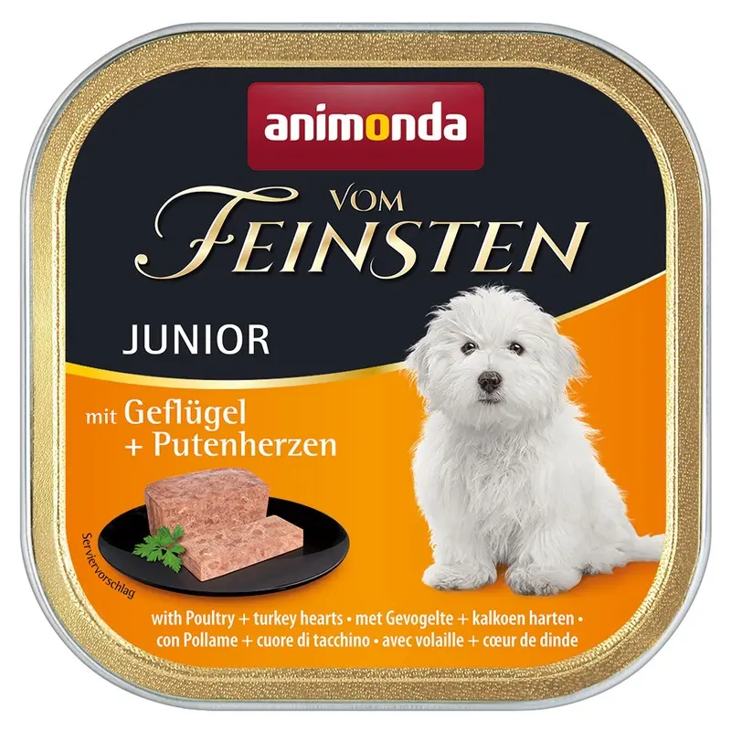 Animonda Vom Feinsten Junior 6 X 150G - Poultry & Turkey Hearts