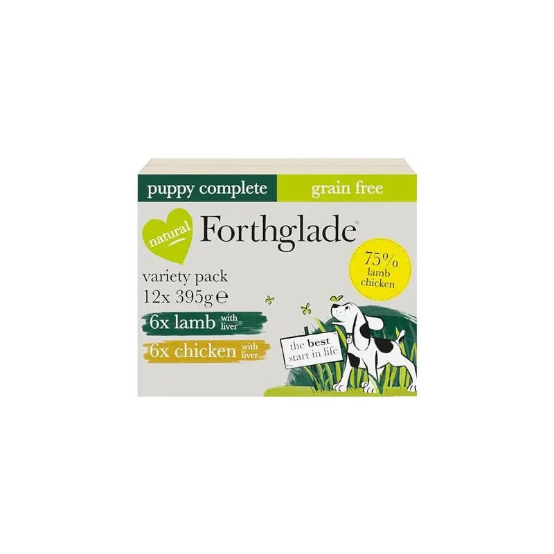 New Forthglade Puppy Food: X 395G, Free, Lamb & Chicken Grain Size 12