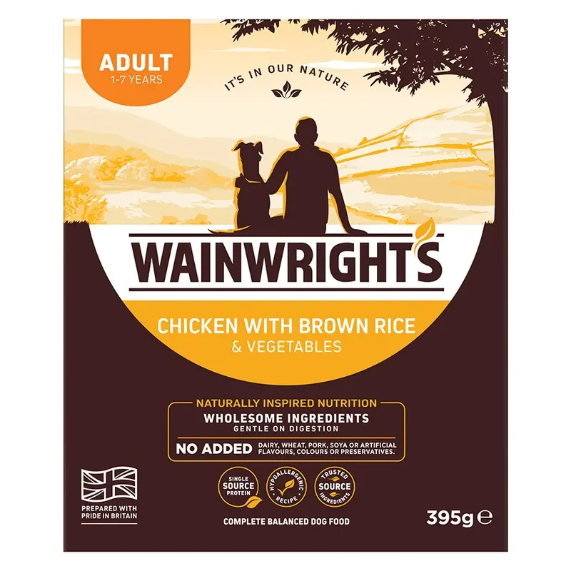 Wainwrights Wet Adult Dog Food Chicken With Rice 395G Tray
