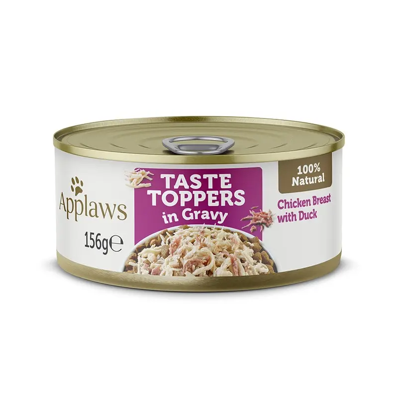 Applaws Taste Toppers Wet Dog Food Chicken And Duck In Gravy Tin 156G