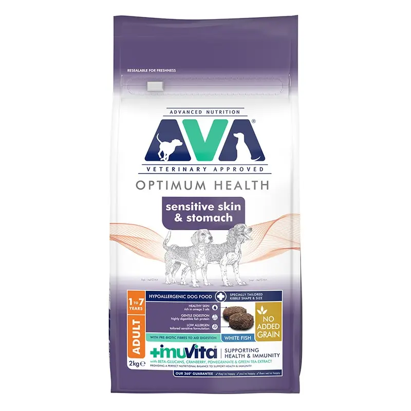 Ava Veterinary Approved Optimum Health Sensitive Skin And Stomach Dog Food 2Kg