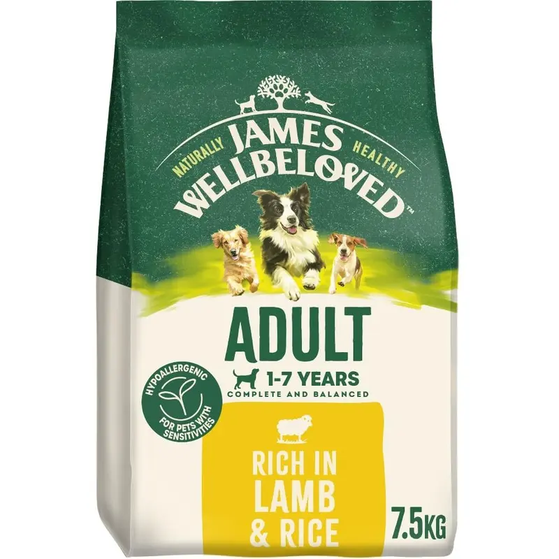 James Wellbeloved Dog Adult Hypoallergenic Dry Food Lamb and Rice 7.5 kg