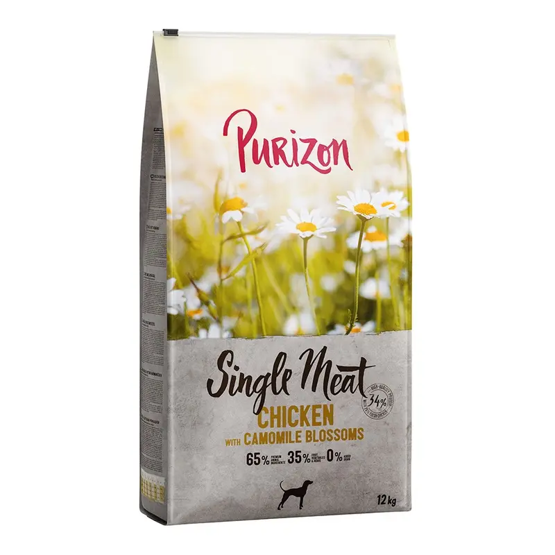 Purizon Single Meat Adult Dog - Grain-Free Chicken With Camomile Blossoms - 12Kg