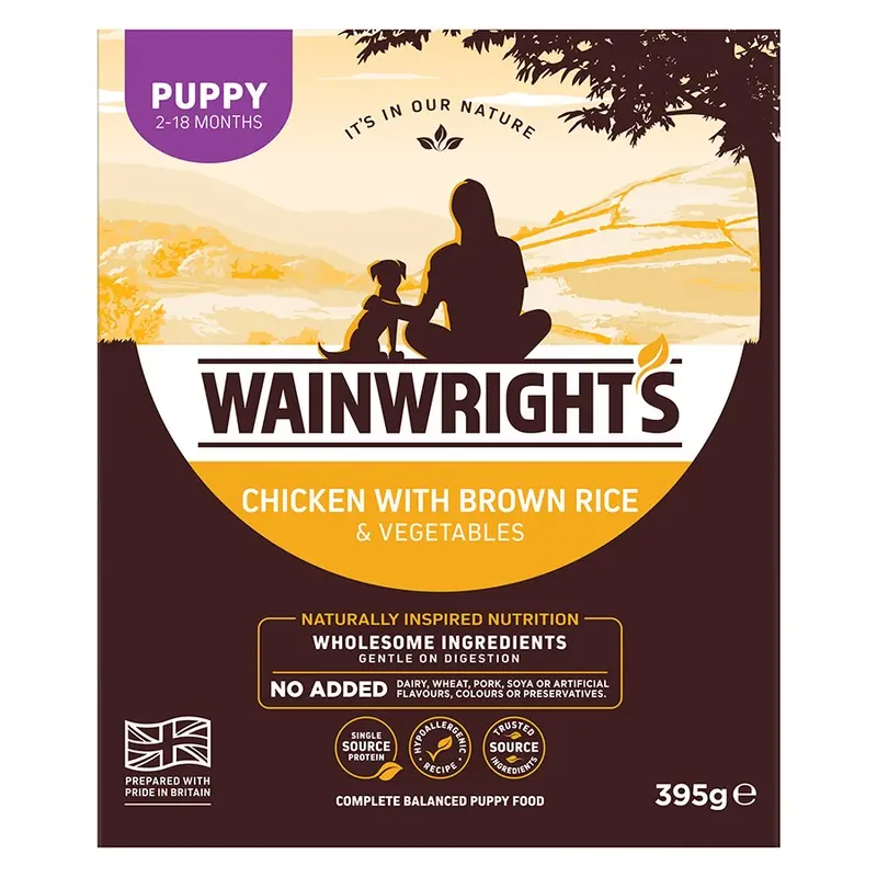 Wainwrights Wet Puppy Food Chicken With Brown Rice 395G Tray