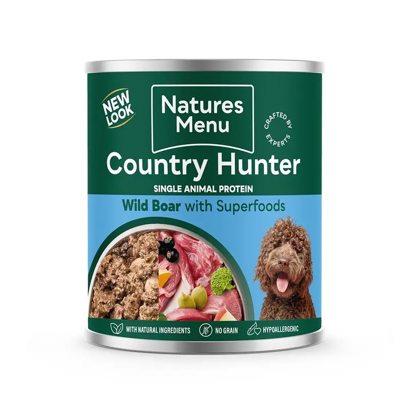 Natures Menu Country Hunter Dog Food Can Wild Boar (6 x 600g)