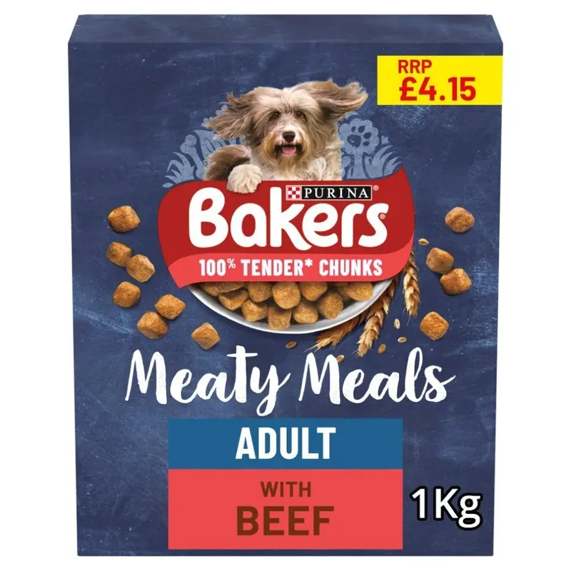 New Bakers Meaty Meals Adult Tender Chunks With Tasty Beef (Pack Of 5) 1Kg