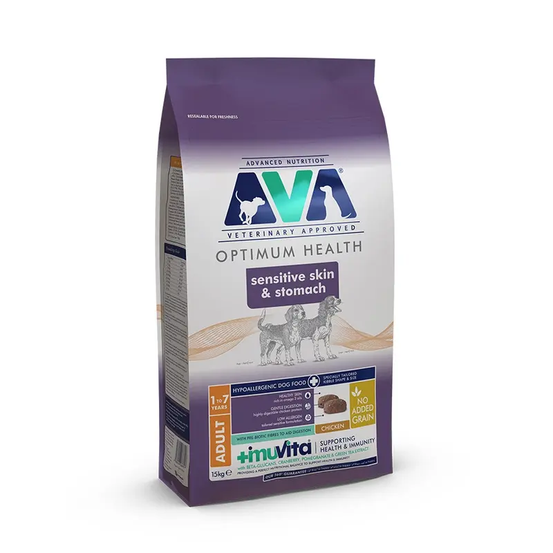 Ava Veterinary Approved Sensitive Skin And Stomach Dry Adult Dog Food Chicken 15Kg