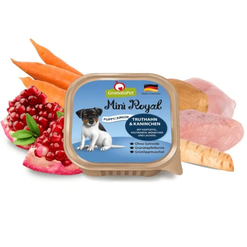 Granatapet Salmon/Green Dog Mini Royal Turkey & Coney Junior/Puppy | : 11*150G Small