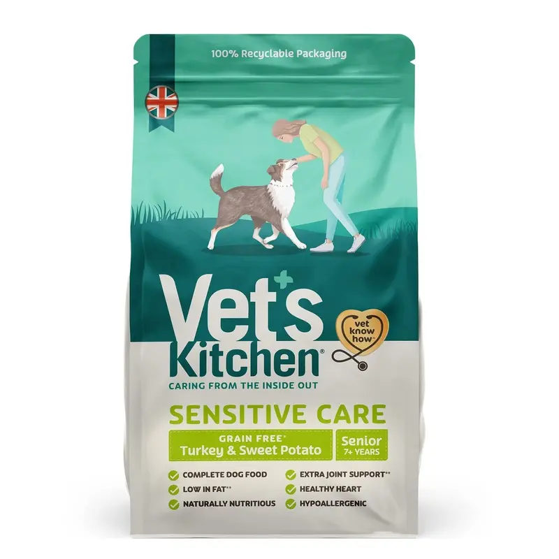 Vets Kitchen Dry Dog Food Senior Grain Free Turkey & Sweet Potato 2.2kg