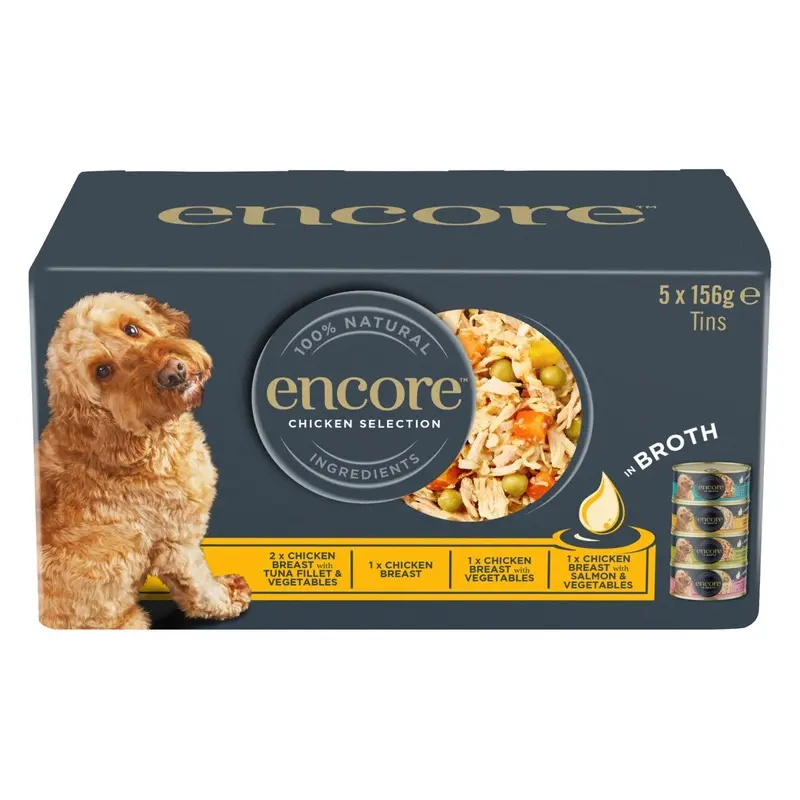 Encore Dog Food Chicken Selection In Broth - X 156G Salmon Size 5
