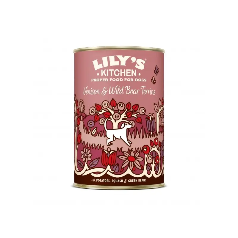 Lilys Kitchen Venison And Wild Boar Terrine Dog Food - X 400G Grain/Green Size 6