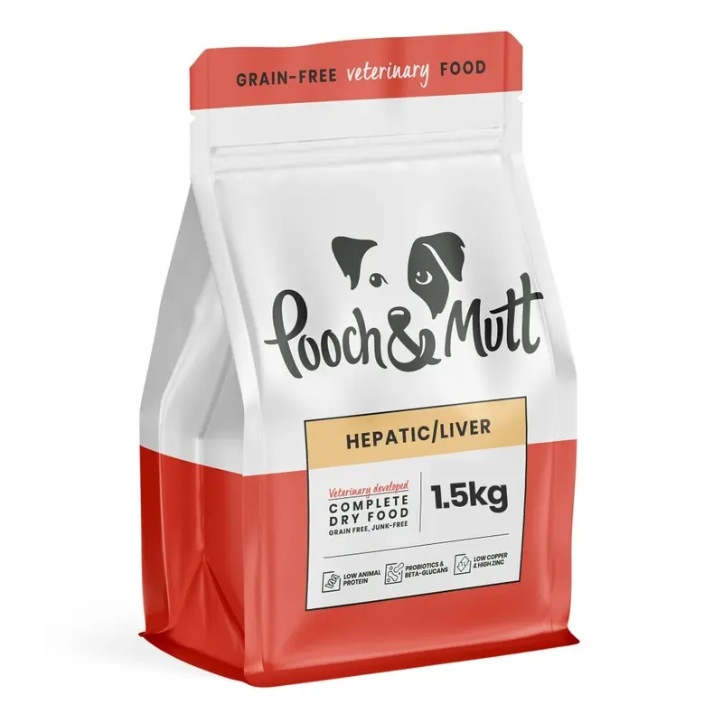 Pooch & Mutt Grain ? Veterinary Diet Dog Food ( Free), Hepatic, 1.5Kg