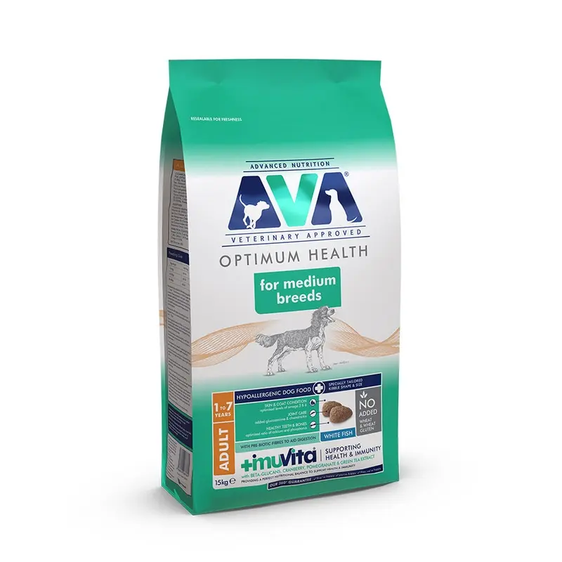 Ava Veterinary Approved Medium Breed Dry Adult Dog Food White Fish 15Kg
