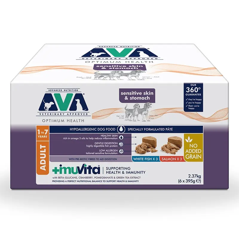 Ava Veterinary Approved Optimum Health Sensitive Wet Adult Dog Food 6X395G