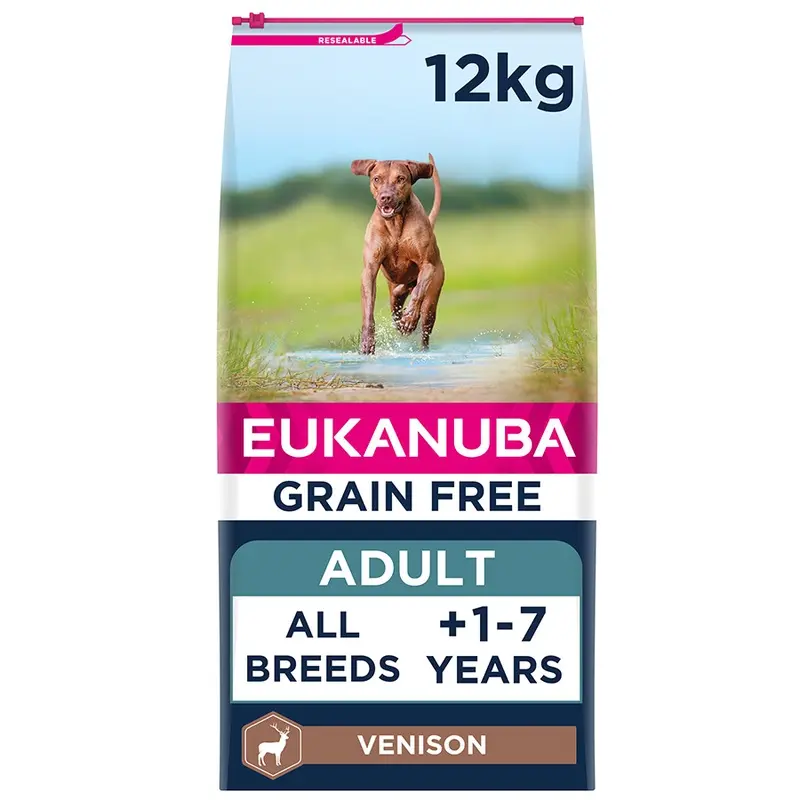 Eukanuba Grain Free Dry Adult Dog Food Venison 12Kg