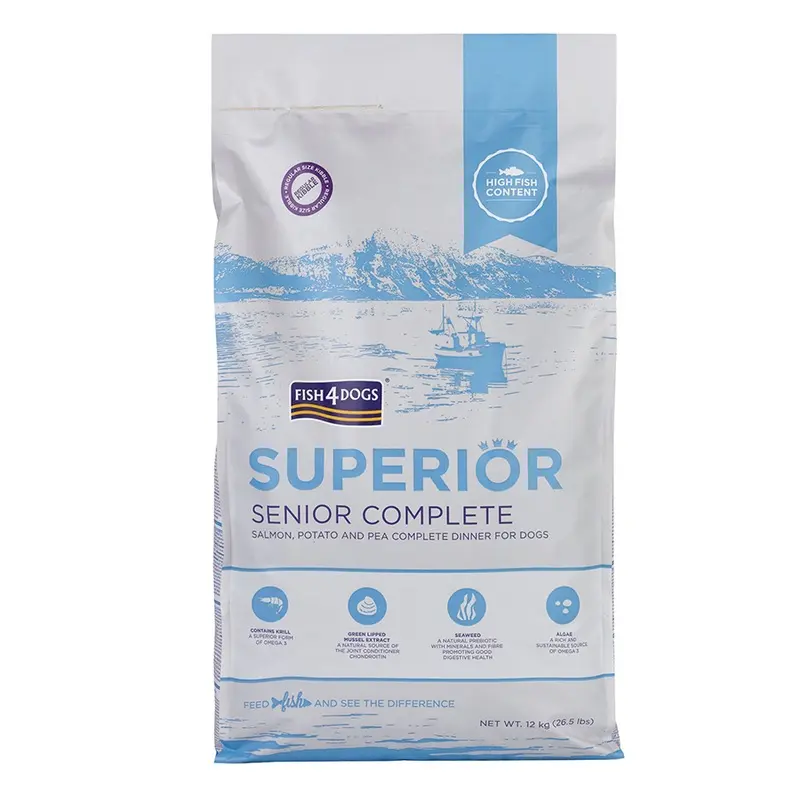 Fish4Dogs Superior Complete Regular Kibble Dry Senior Dog Food Salmon 12Kg