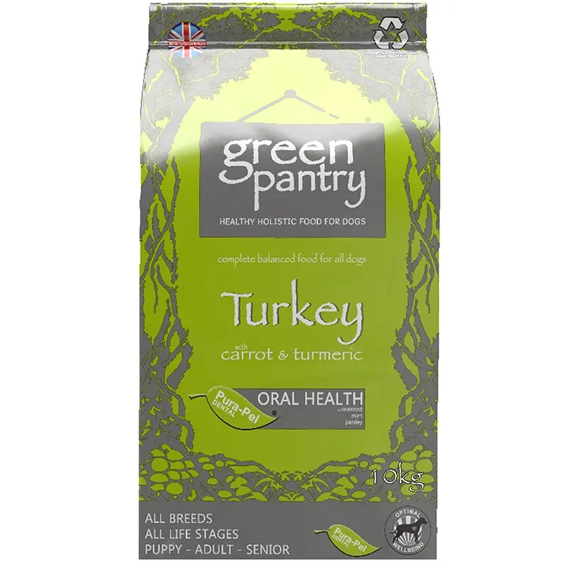Green Pantry Holistic Dry Adult Dog Food Turkey With Carrot & Turmeric 10Kg