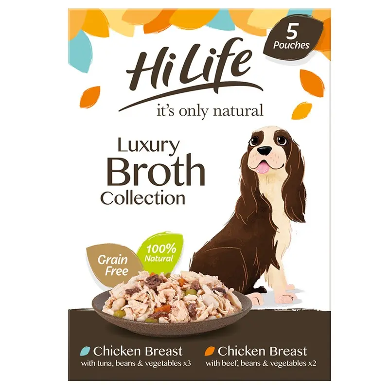 Hilife Its Only Natural The Luxury Broth Collection Wet Adult Dog Food 5X100G