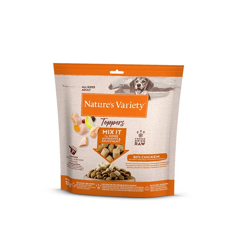 Natures Variety Freeze Dried Dog Food Toppers Chicken Large 120G