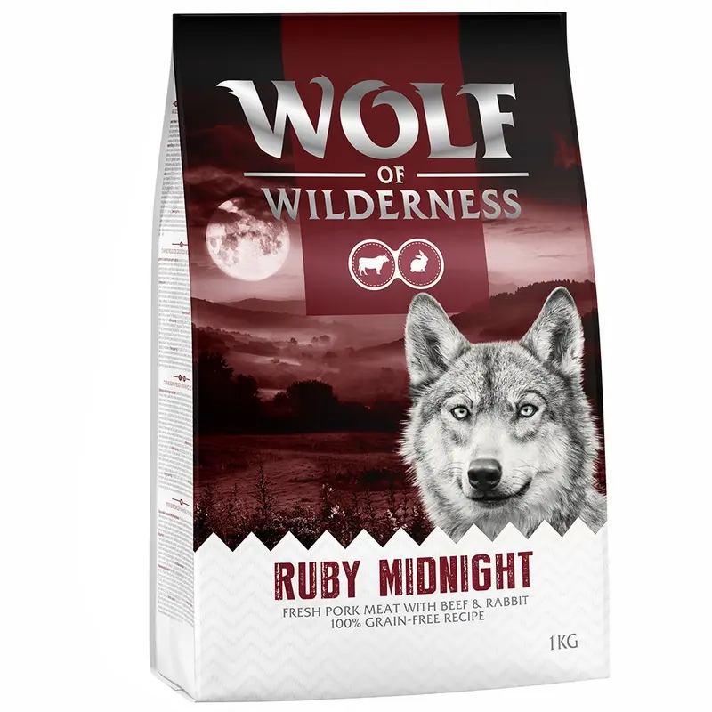 Wolf Of Wilderness Adult "Ruby Midnight"  Beef & Rabbit - 1Kg