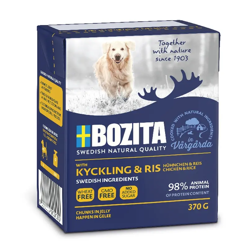 Bozita Chunks In Jelly 6 X 370G - Chicken & Rice