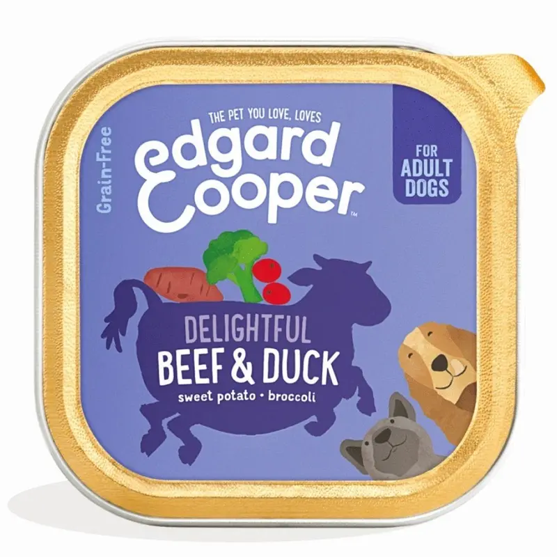 Edgard And Cooper Delightful Beef And Duck Adult Dog Wet Food Trays - Grain 150G