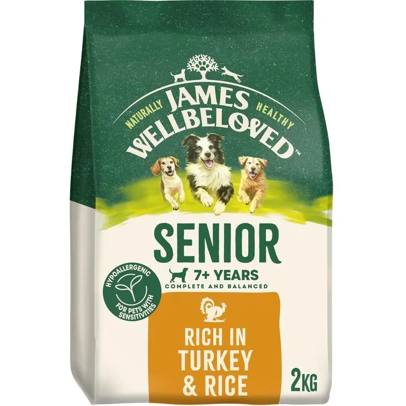 James Wellbeloved Dog Senior Hypoallergenic Dry Food Turkey and Rice 2 kg