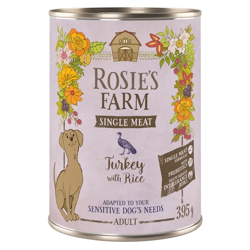 Rosies Farm Adult Single Meat Turkey & Rice - 6 X 395G
