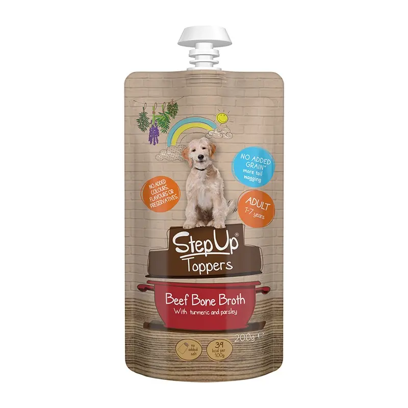 Step Up To Naturals Wet Adult Dog Food Beef Bone Broth Toppers 200G