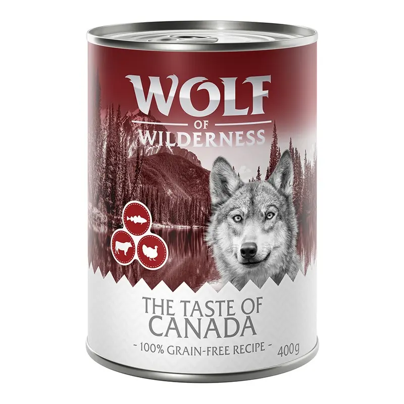 Wolf Of Wilderness Adult "The Taste Of" 6 X 400G - The Taste Of Canada - Beef, Turkey, Cod