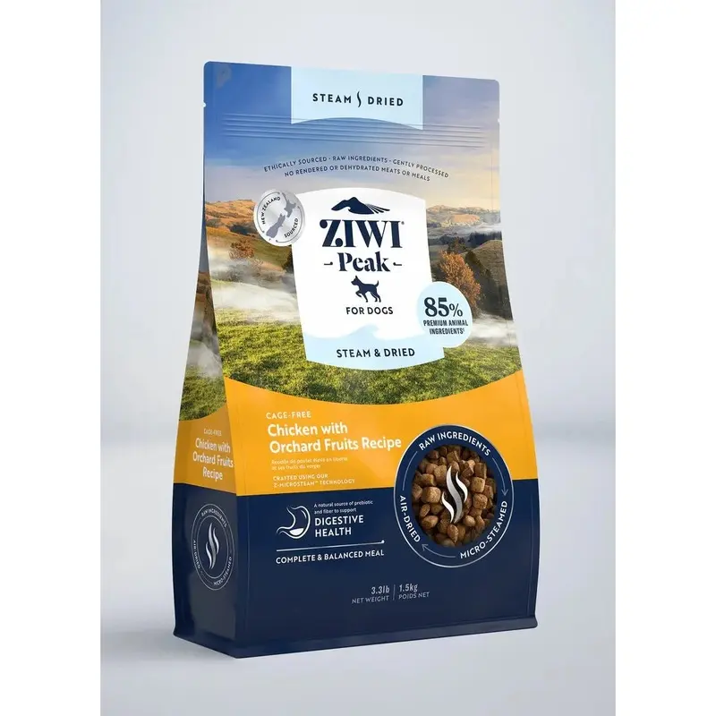 Ziwi Peak Green/Light/White Dog Steam Dried Chicken With Orchard Fruit | : 1.5Kg