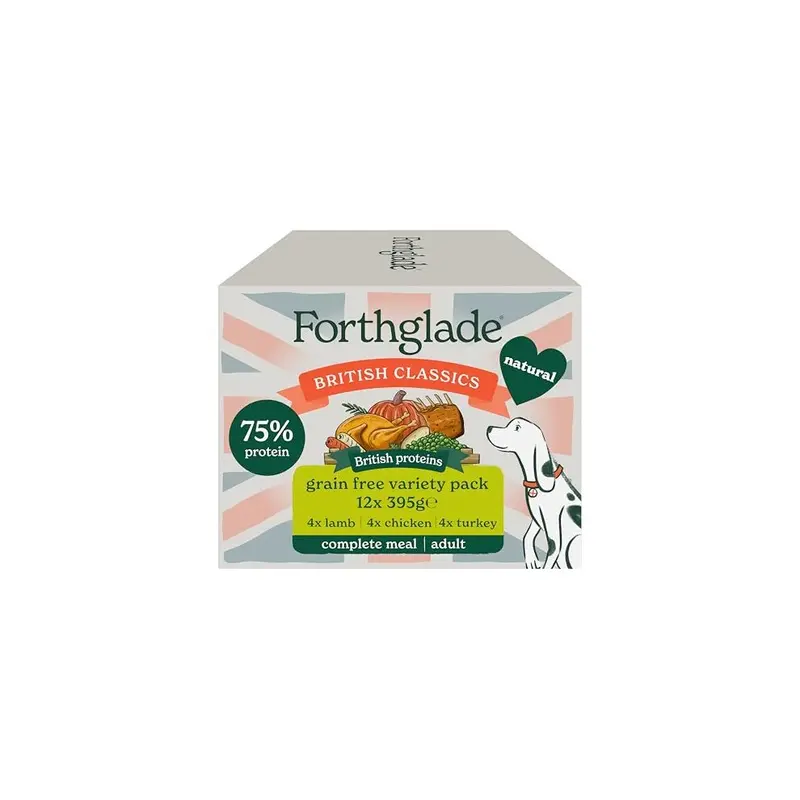 New Forthglade Dog Food Variety Pack (12 X 395G) - Free Grain Size 12