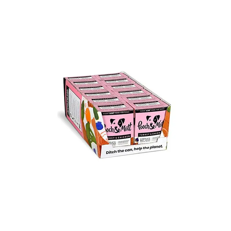Pooch & Mutt Wet Dog Food By Turkey & Chicken (New, Improved Recipe), 12X375g