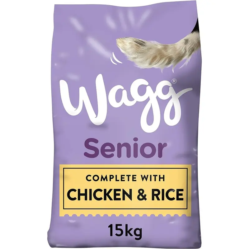 Wagg Senior Complete Dry Dog Food Chicken & Rice 15kg - 28% Meaty Ingredients