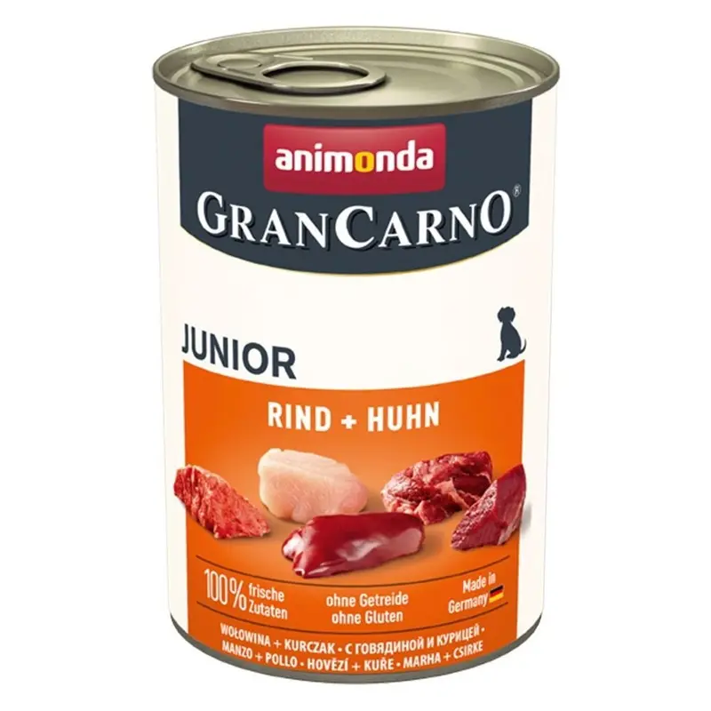 Animonda Grancarno Beef And Chicken Junior Dog Food - X 400G Salmon Size 6