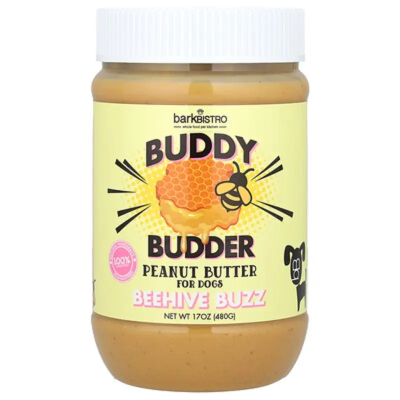 Bark Bistro , Buddy Budder, Peanut Butter, For Dogs, Beehive Buzz, 17 Oz (480 G)
