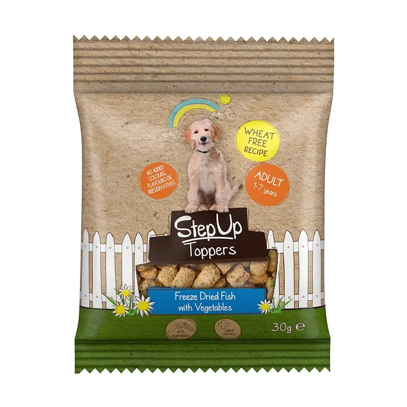 Step Up To Naturals Freeze Dried Adult Dog Food Toppers Fish With Vegetables 30G