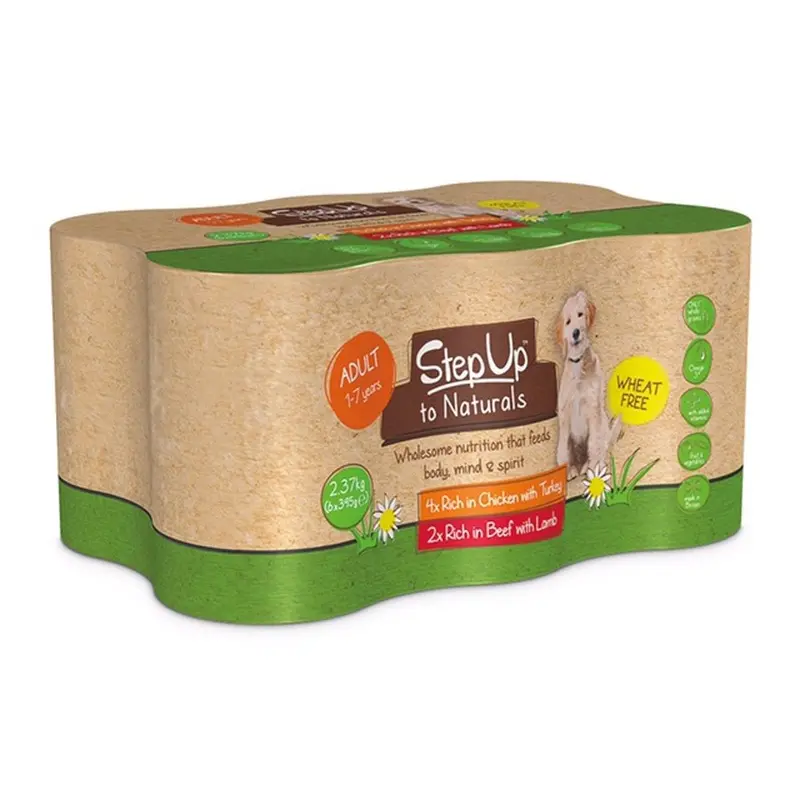 Step Up To Naturals Wet Adult Dog Food Variety Pack 6 X 395G