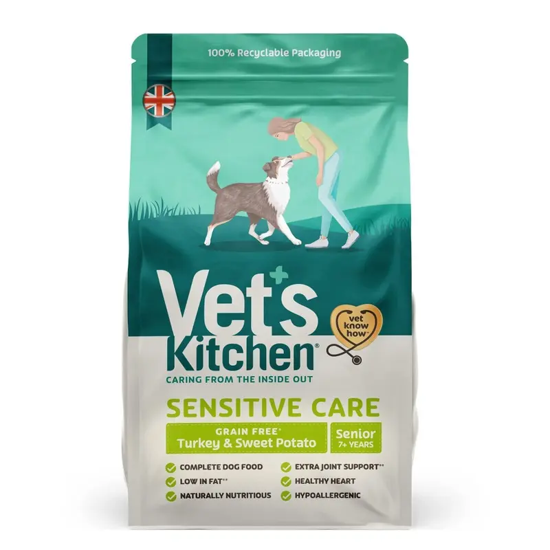 Vets Kitchen Grain Dry Dog Food Senior Free Turkey & Sweet Potato 2.2Kg