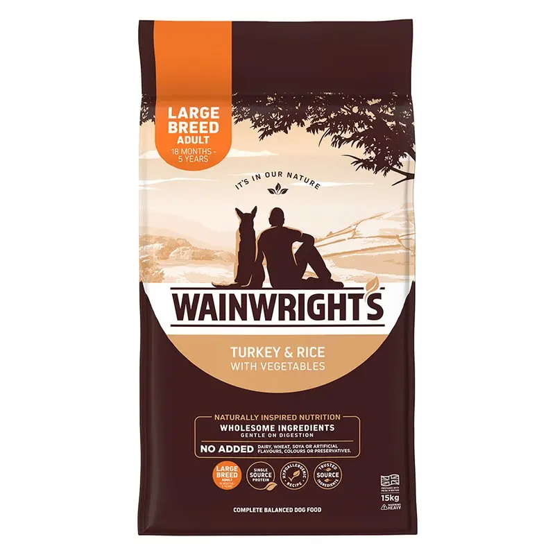 Wainwrights Large Breed Dry Adult Dog Food Turkey With Rice 15Kg