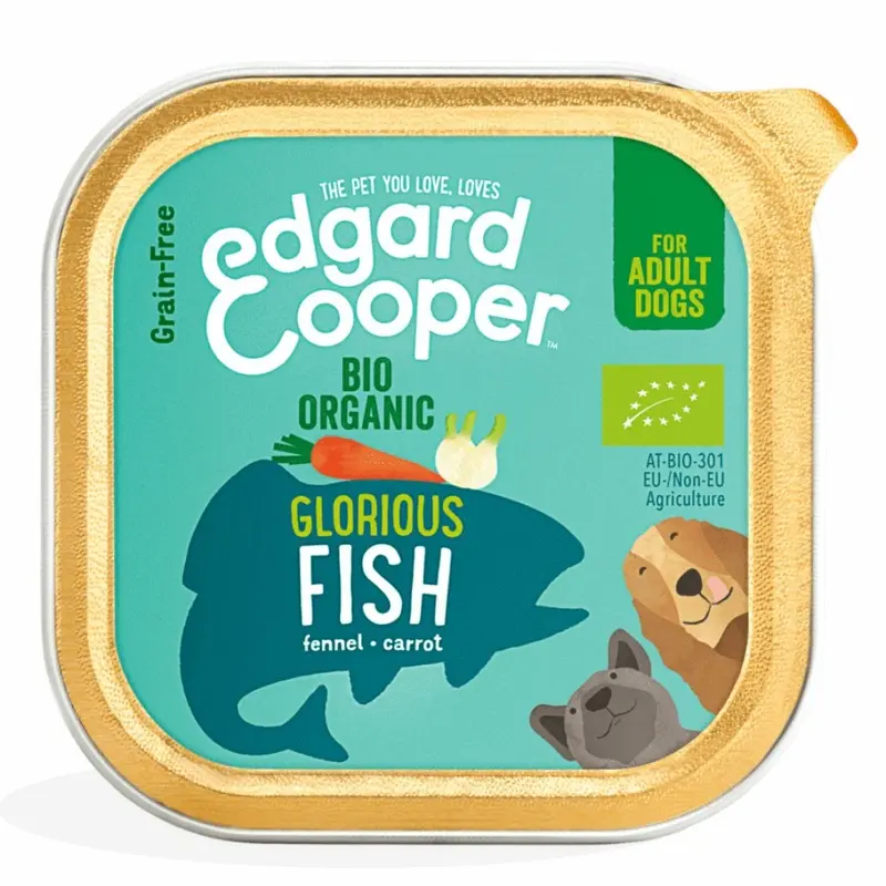 Edgard And Cooper Organic Glorious Fish Adult Dog Wet Food Trays - Grain 100G