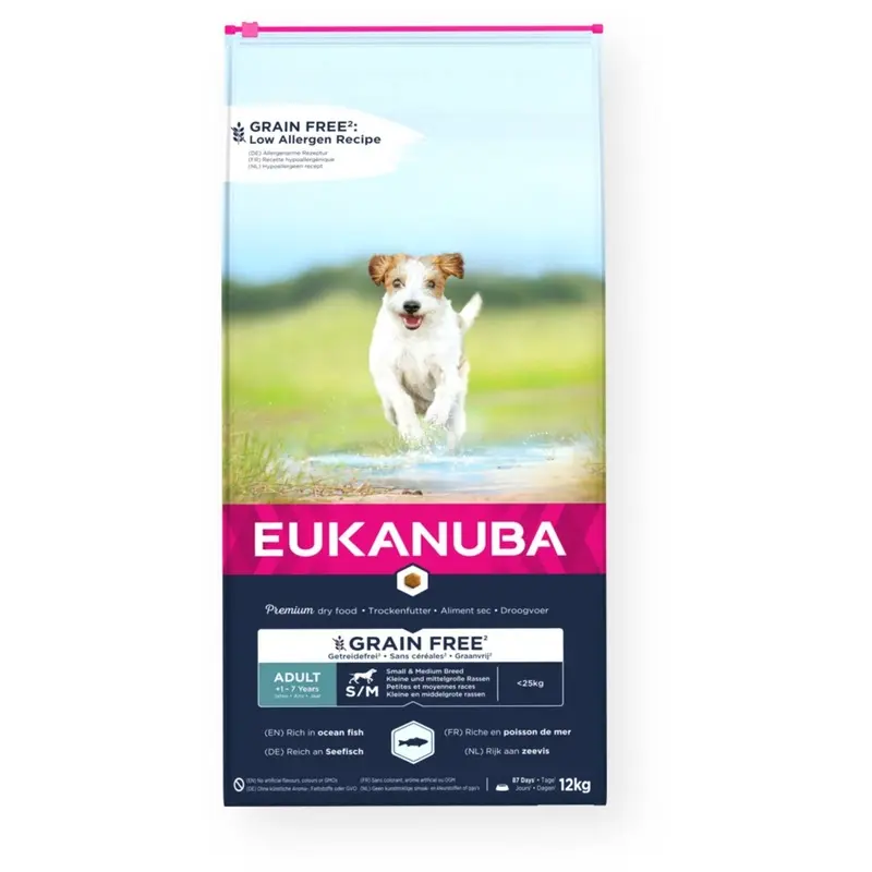 Eukanuba Free And Breed Ocean Fish Adult Dog Food - 12Kg Grain Small