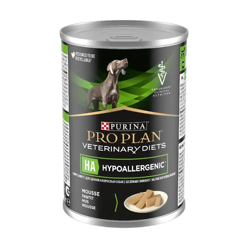 Purina Pro Plan Veterinary Diets Canine Ha Hypoallergenic Mousse - 12 X 400G