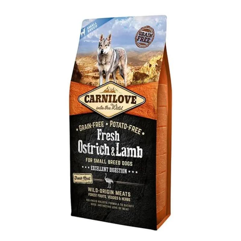 Carnilove Grain/Salmon Dog Fresh Ostrich And Lamb For Breed Dogs | : 1.5Kg Small