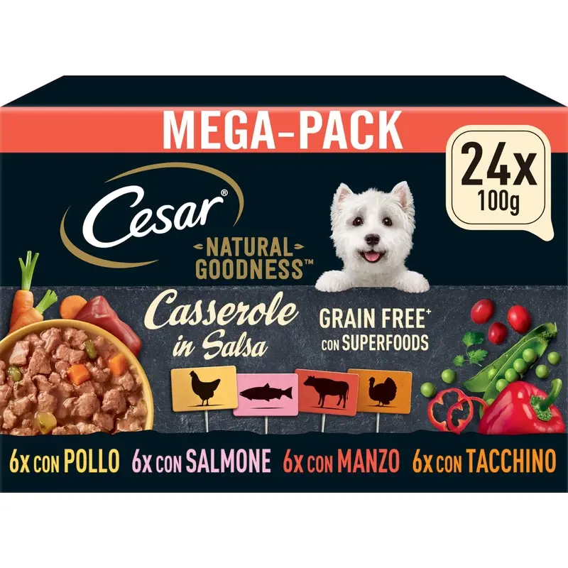 CESAR Natural Goodness Casserole Mixed Selection in Gravy 24x100g