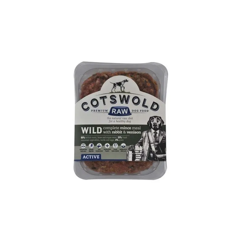 Cotswold (1Kg, May Vary) Raw Wild Mince Venison & Rabbit Dog Food 1Kg