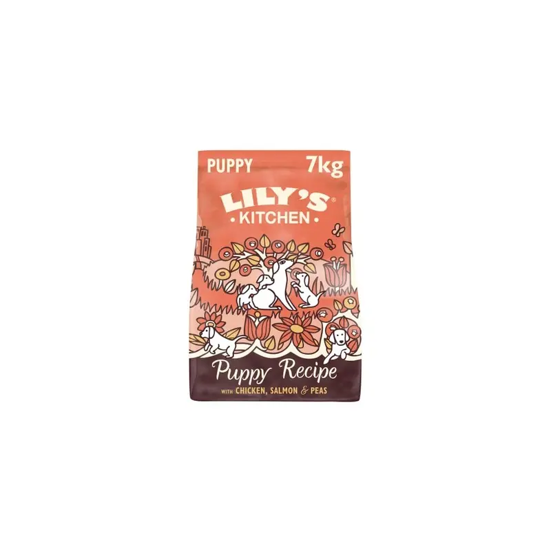 New Lilys Kitchen Natural Puppy Dry Dog Food Chicken & Peas Salmon Dpdc70 7Kg