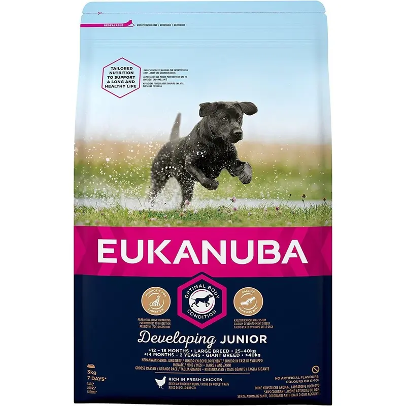 Eukanuba Junior Breed Junior Dog Food Chicken - 3Kg Large